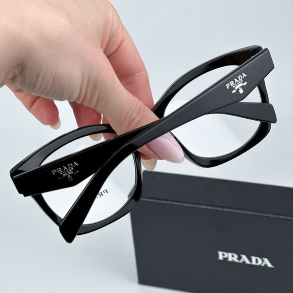 Prada PRA05V 16K1O1 BRAND NEW Eyeglasses Black Women Cat Eye - Picture 2 of 9